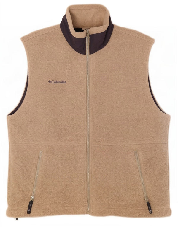 Gilet in pile senza maniche da uomo Columbia UK 38 Nylon beige medio