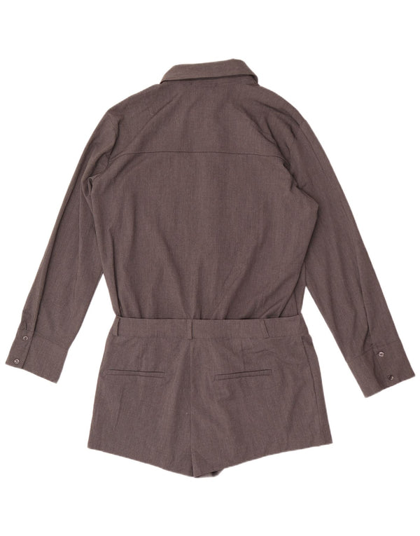 Tuta corta da donna Zara UK 16 grande poliestere grigio