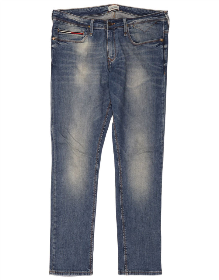 Jeans slim da uomo Tommy Hilfiger W34 L32 cotone blu