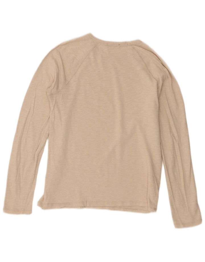 Top Zara da uomo a maniche lunghe piccolo in cotone beige