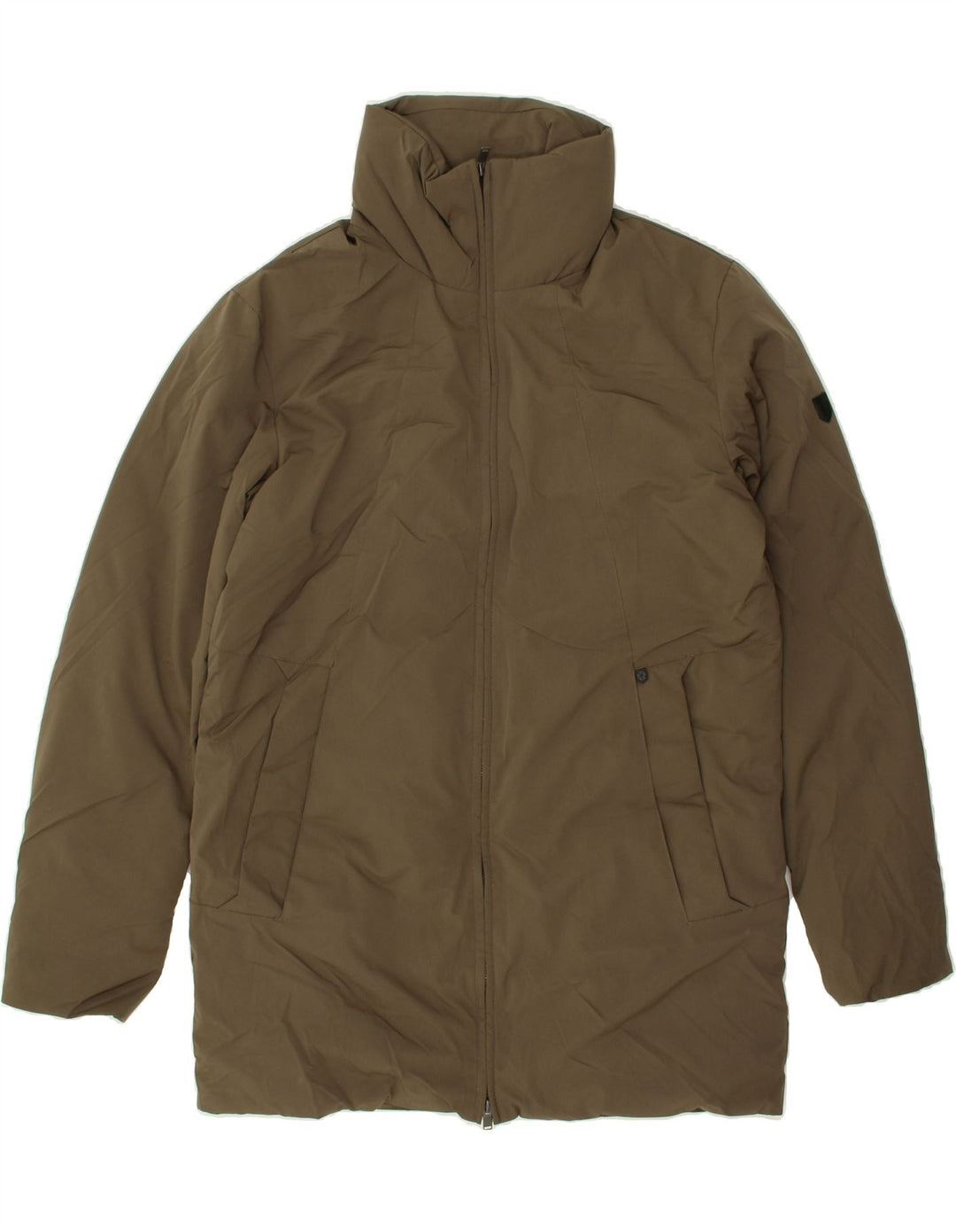 JACK & JONES Mens Padded Coat UK 40 Large Khaki Polyester Vintage Jack & Jones and Second-Hand Jack & Jones from Messina Hembry 