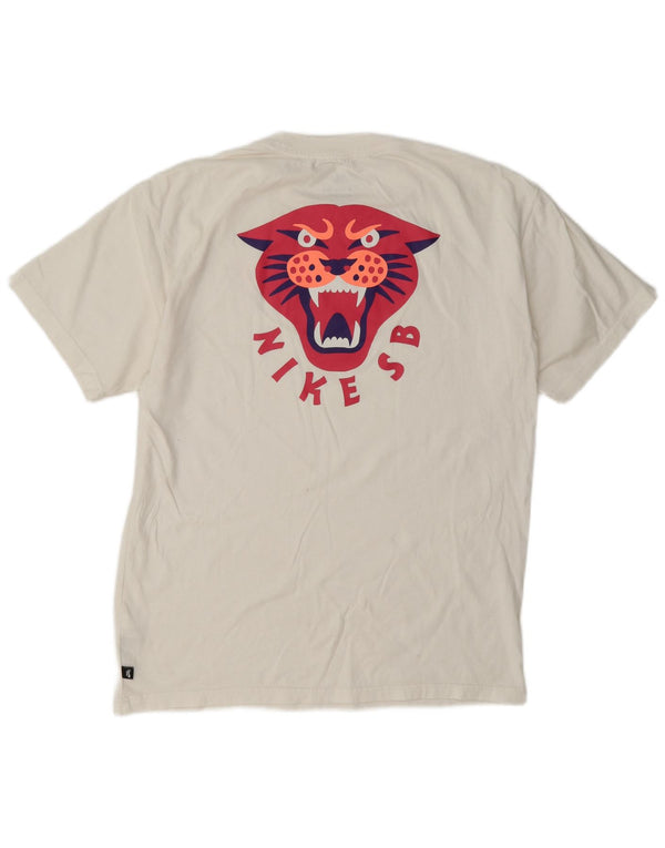 T-shirt grafica Nike SB Panther Loose Fit da uomo, piccola, in cotone bianco