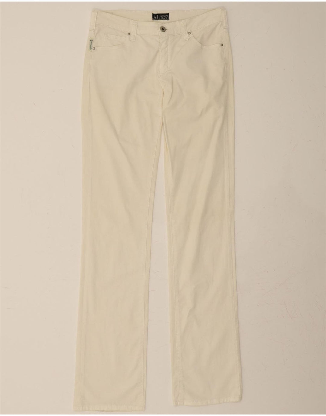 ARMANI Womens Straight Casual Trousers W27 L34 Off White Vintage Armani and Second-Hand Armani from Messina Hembry 