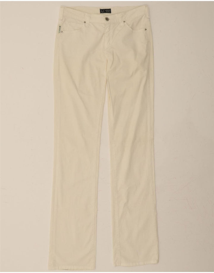 ARMANI Womens Straight Casual Trousers W27 L34 Off White Vintage Armani and Second-Hand Armani from Messina Hembry 