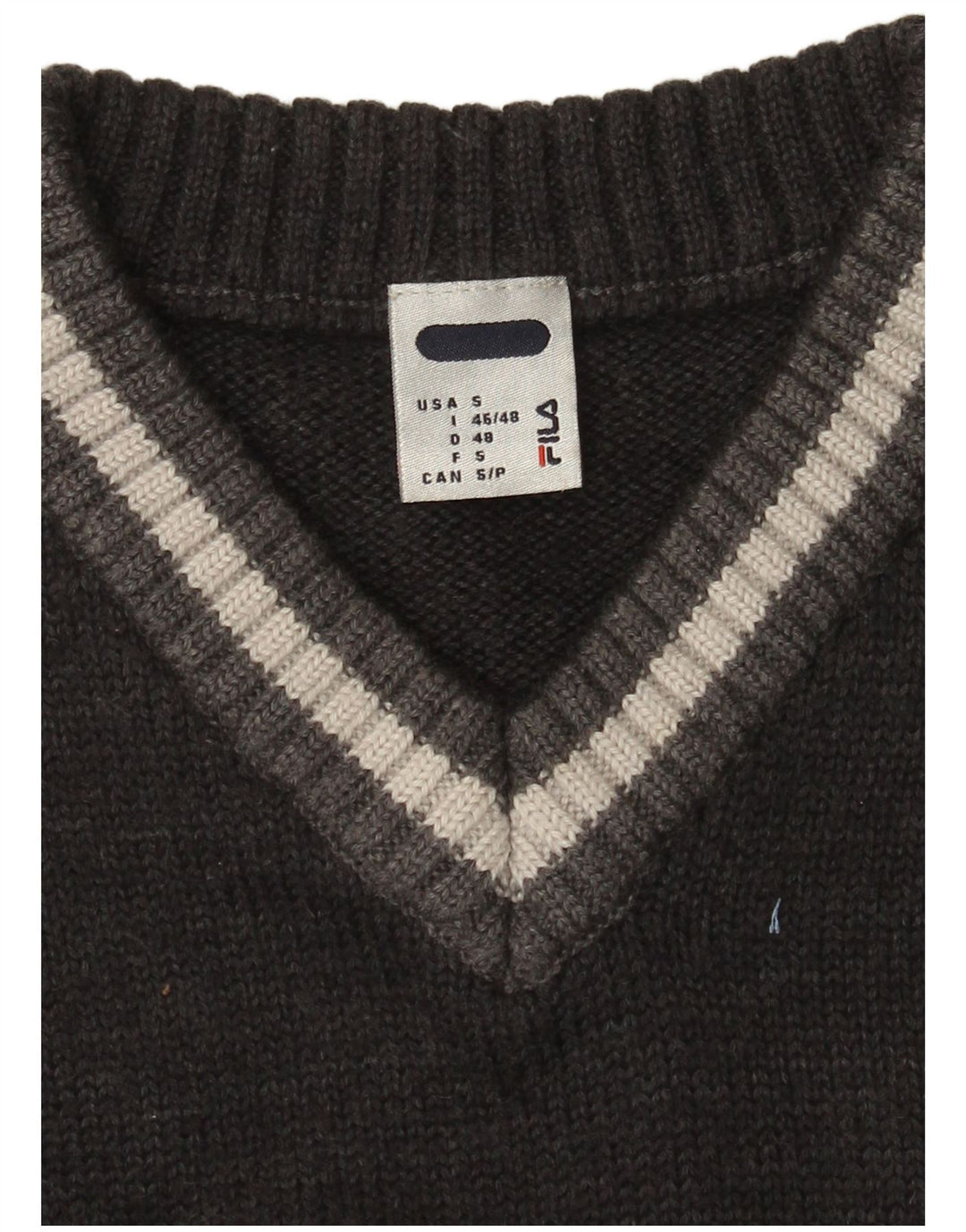 Maglione Fila Uomo con scollo a V piccolo grigio