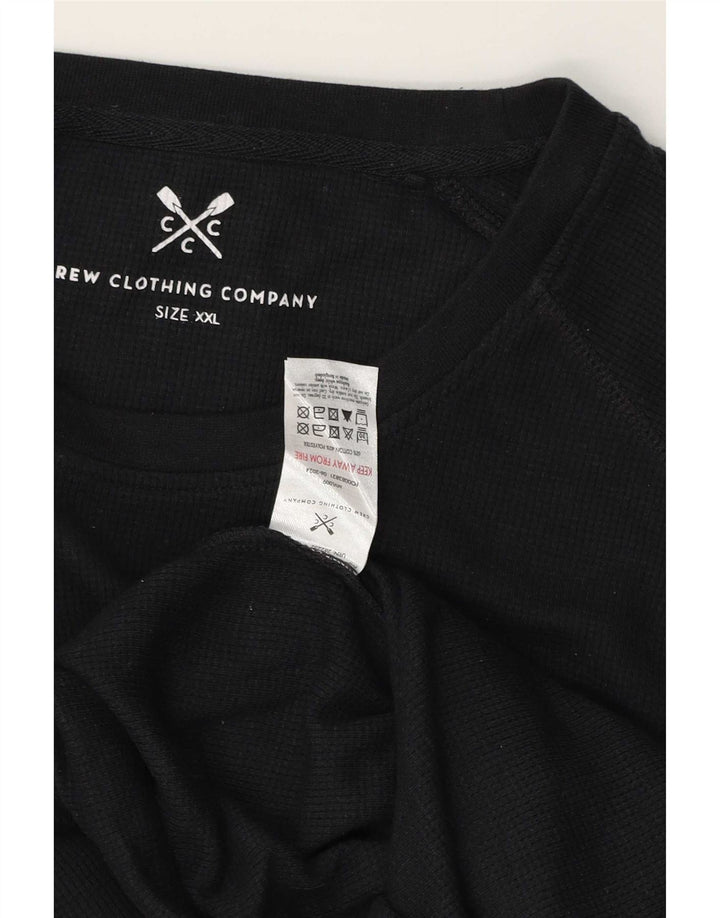 Crew Clothing Top da uomo a maniche lunghe 2XL in cotone nero