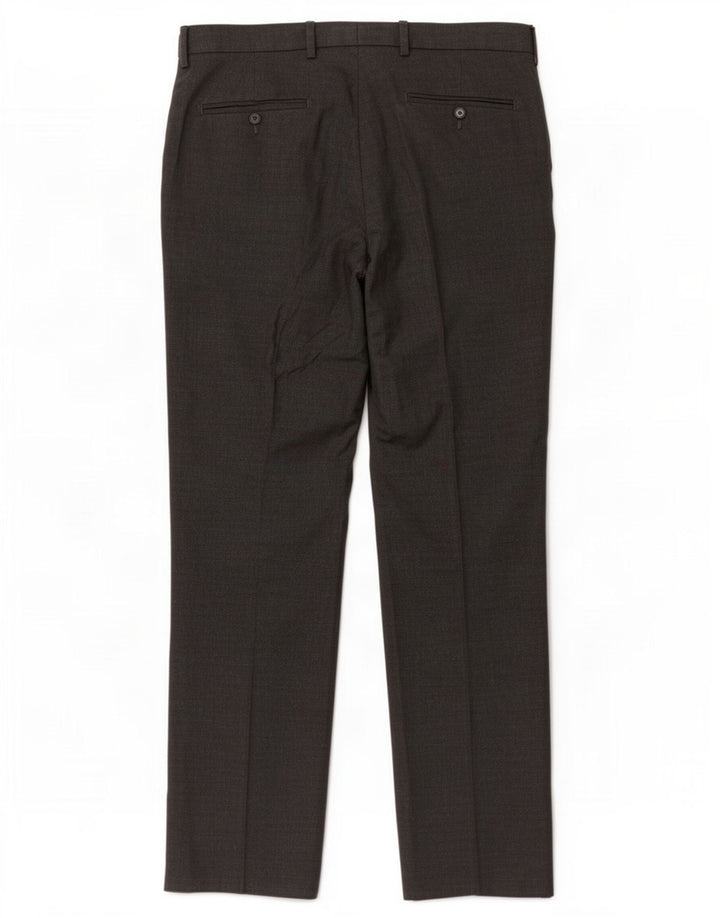 Pantaloni da abito vestibilità regolare Marks & Spencer da uomo W34 L31 poliestere grigio