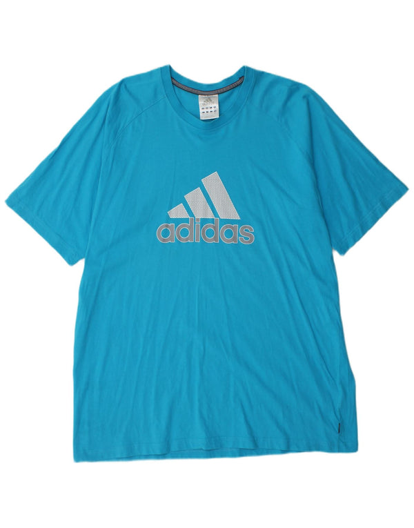 Maglietta grafica da uomo Adidas Top 2XL Blu Sport