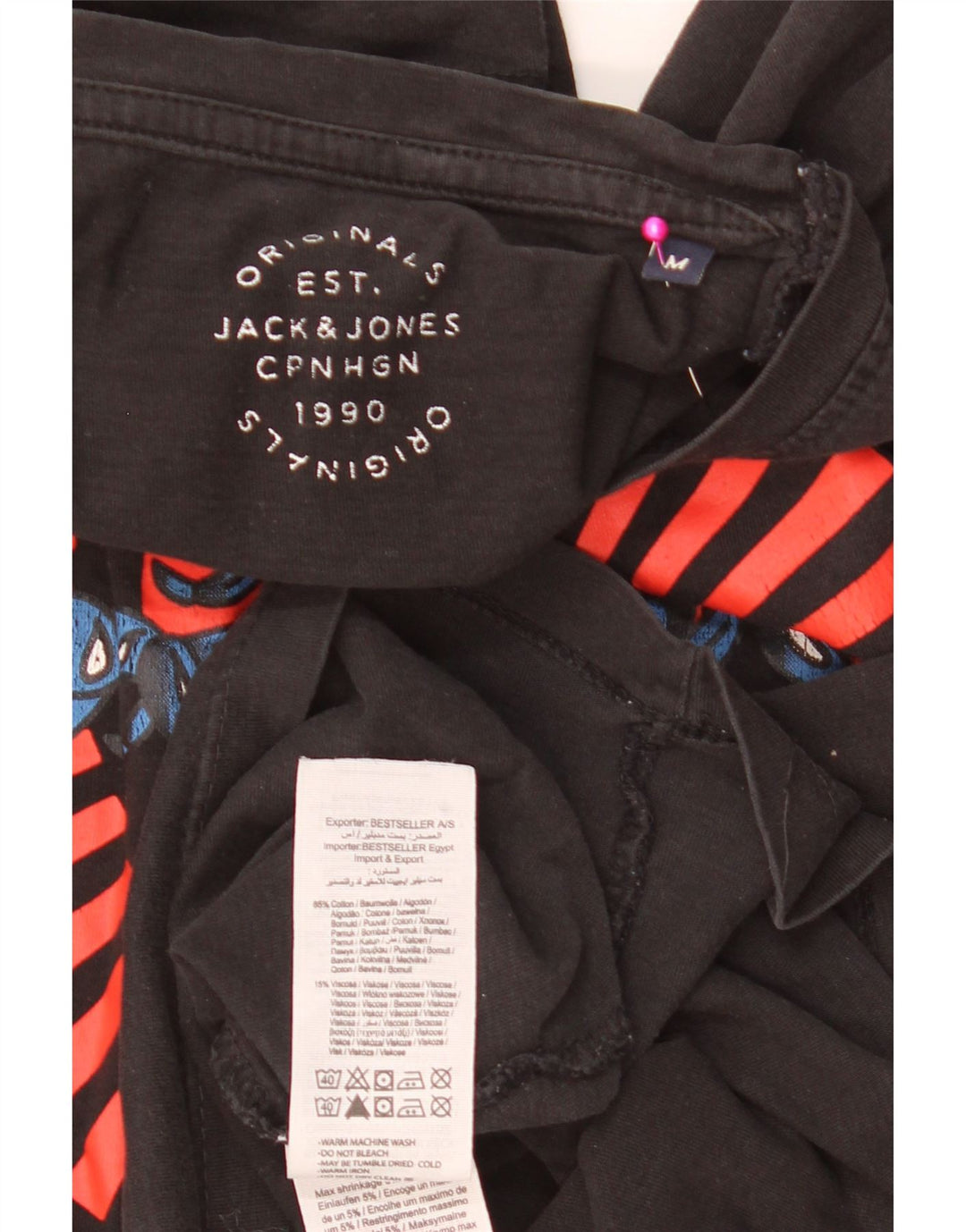T-shirt grafica da uomo Jack & Jones Top in cotone nero medio
