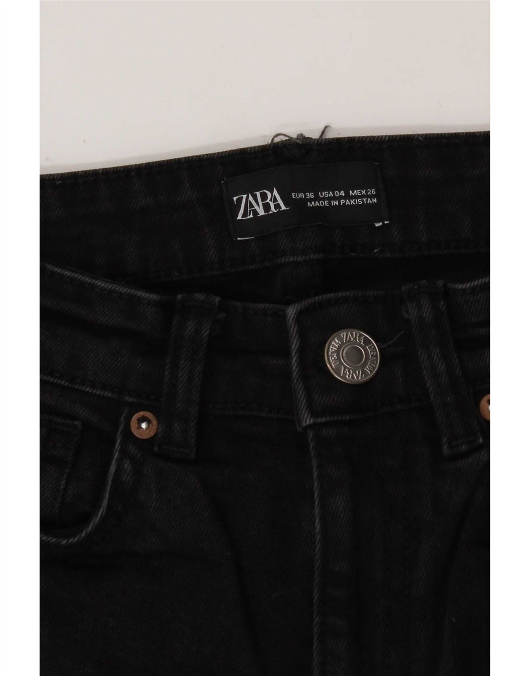 Jeans svasati da donna Zara EU 36 XS W26 L26 cotone nero