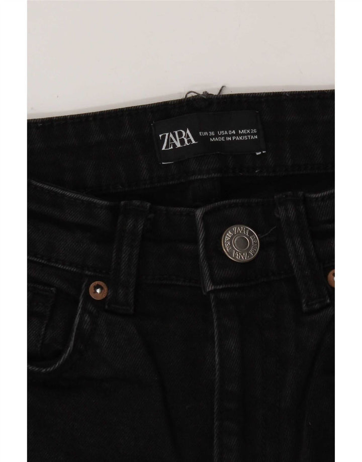 Jeans svasati da donna Zara EU 36 XS W26 L26 cotone nero