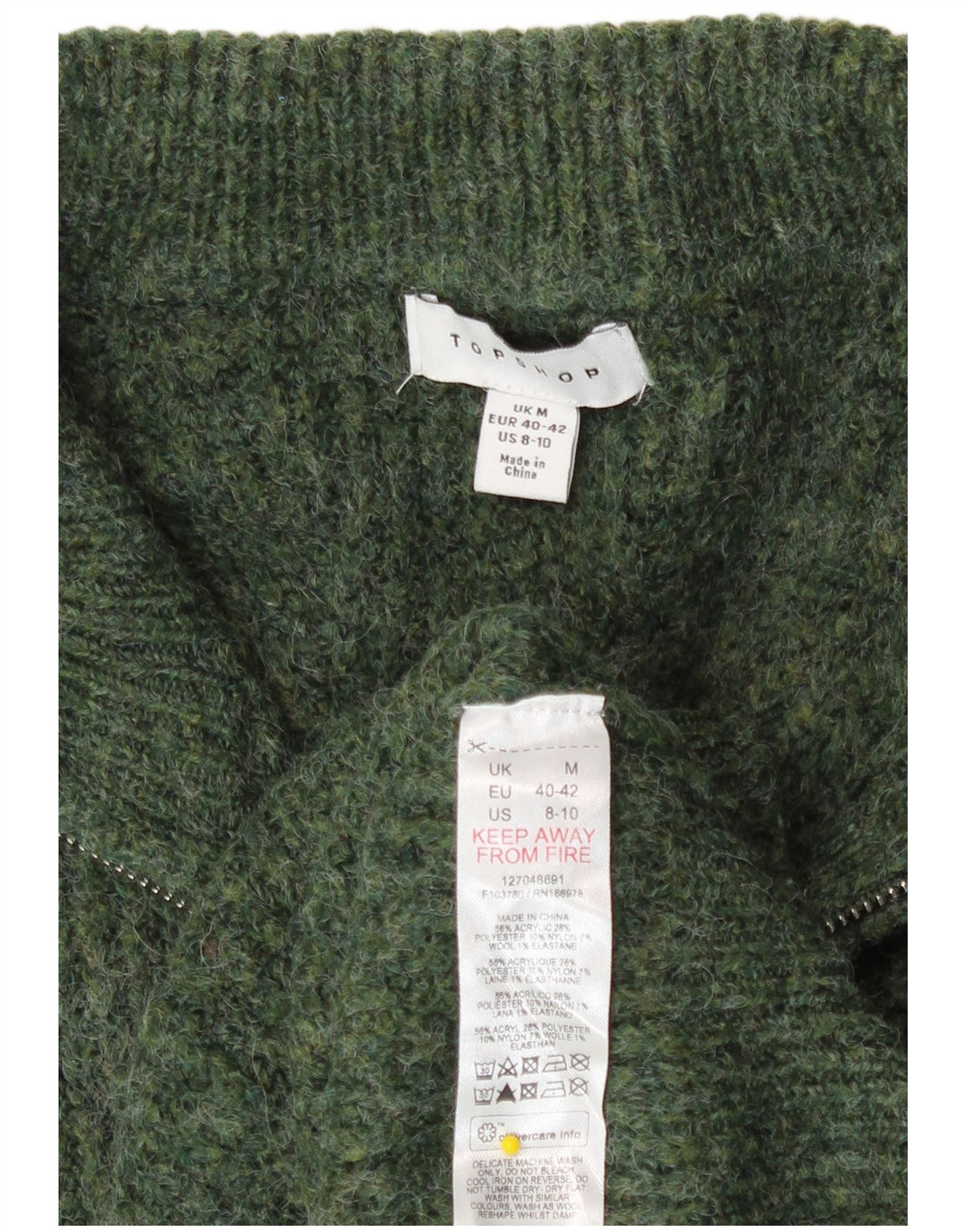 Maglione cardigan oversize da donna Topshop UK 14 Acrilico verde medio