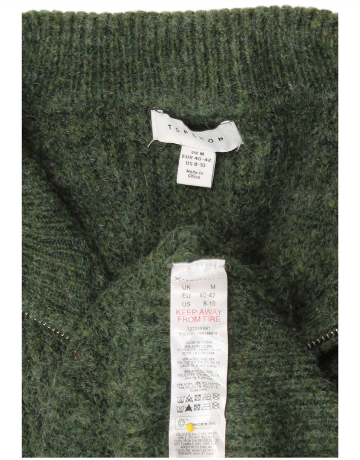 Maglione cardigan oversize da donna Topshop UK 14 Acrilico verde medio
