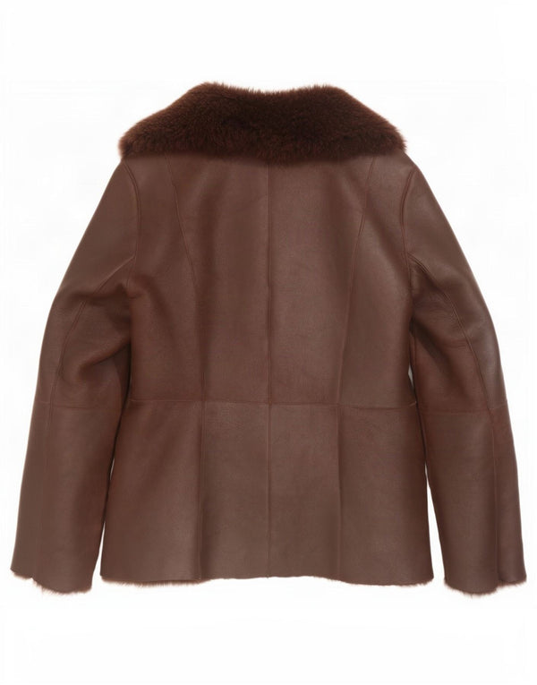 Cappotto in shearling da donna Ashley Brooke UK 14 Pelle marrone medio