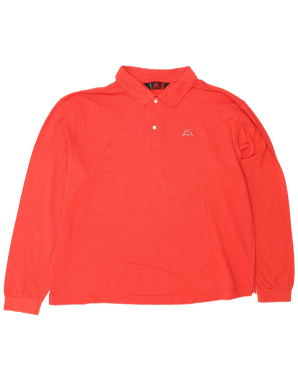 Polo KAPPA da uomo a maniche lunghe 3XL in cotone rosso