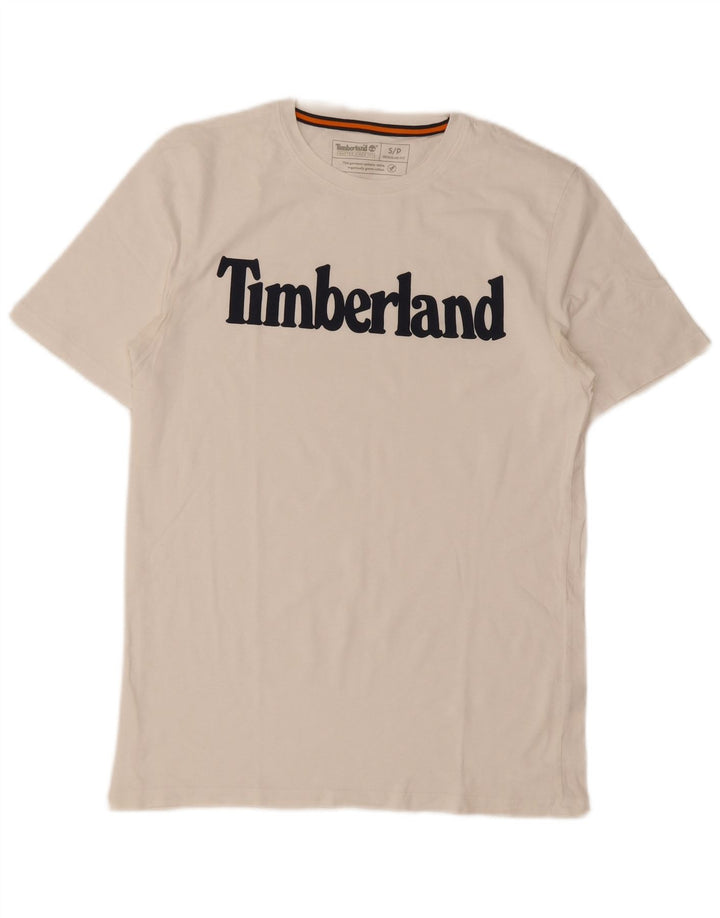 T-shirt grafica da uomo con vestibilità regolare Timberland, piccola, in cotone bianco