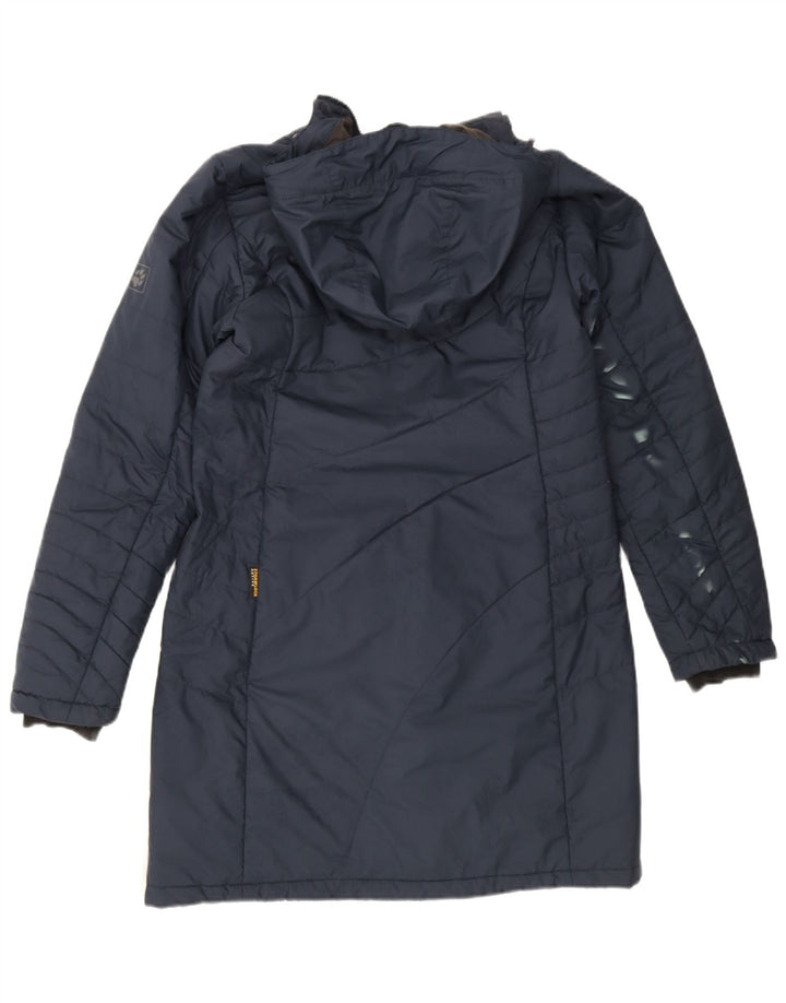 Cappotto imbottito con cappuccio da uomo Jack Wolfskin UK 12/14 Poliestere medio blu navy
