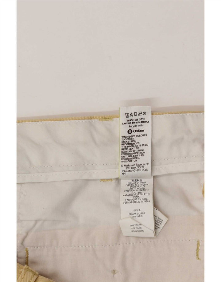 Pantaloncini chino da uomo Marks & Spencer W36 grandi in cotone giallo