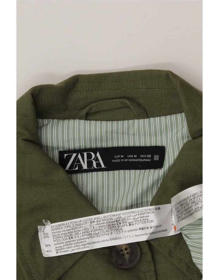 Giacca utility oversize da donna Zara UK 14 Viscosa verde medio