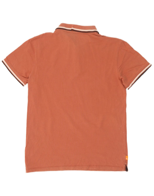 Polo da uomo slim fit Timberland in cotone a righe marrone medio