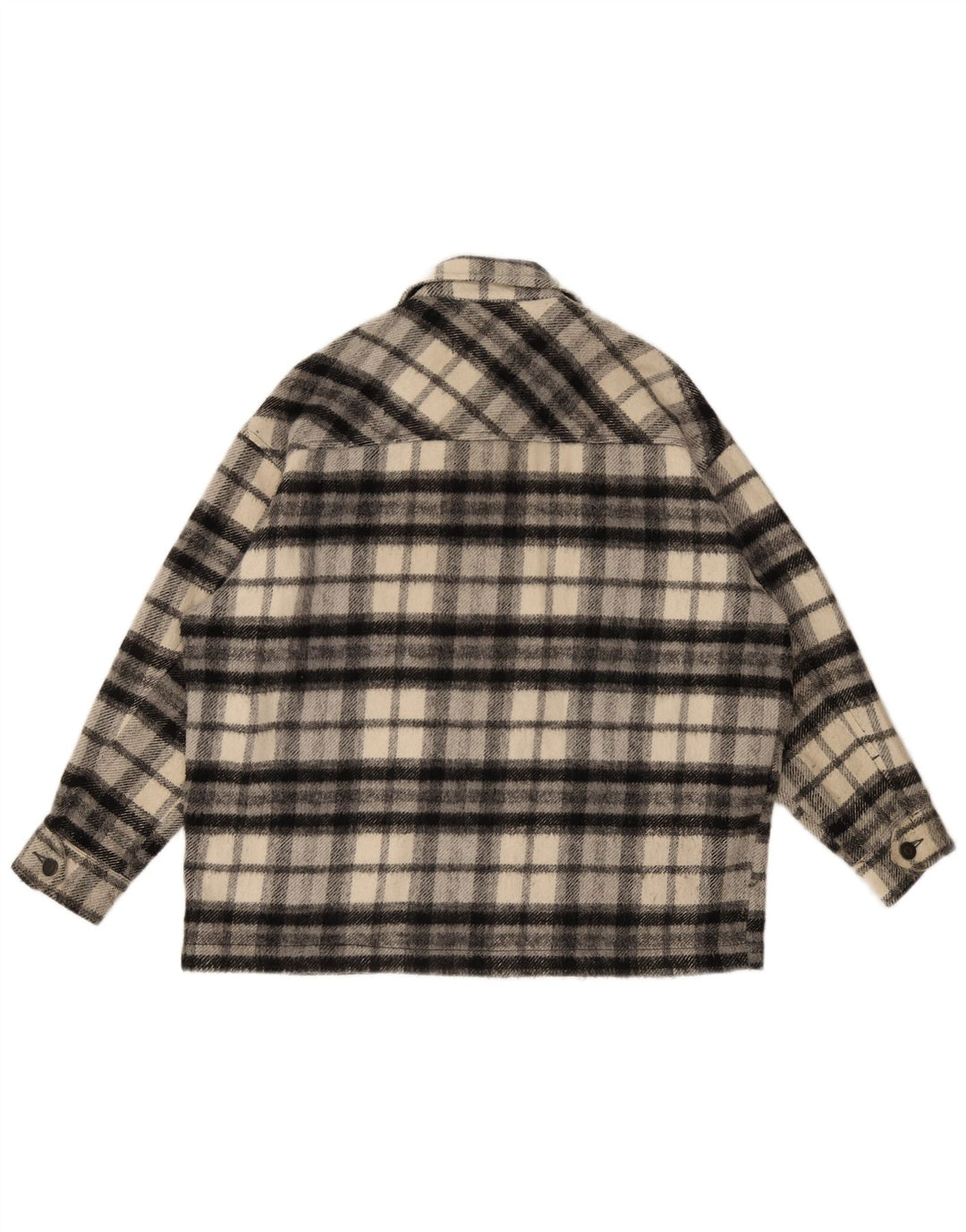Camicia oversize oversize da donna Zara in flanella UK 10 piccoli quadri neri