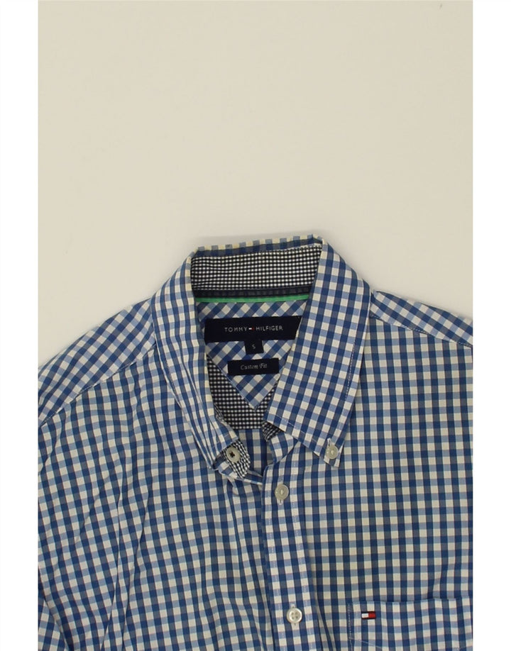 TOMMY HILFIGER Mens Custom Fit Shirt Small Blue Gingham Cotton Vintage Tommy Hilfiger and Second-Hand Tommy Hilfiger from Messina Hembry 