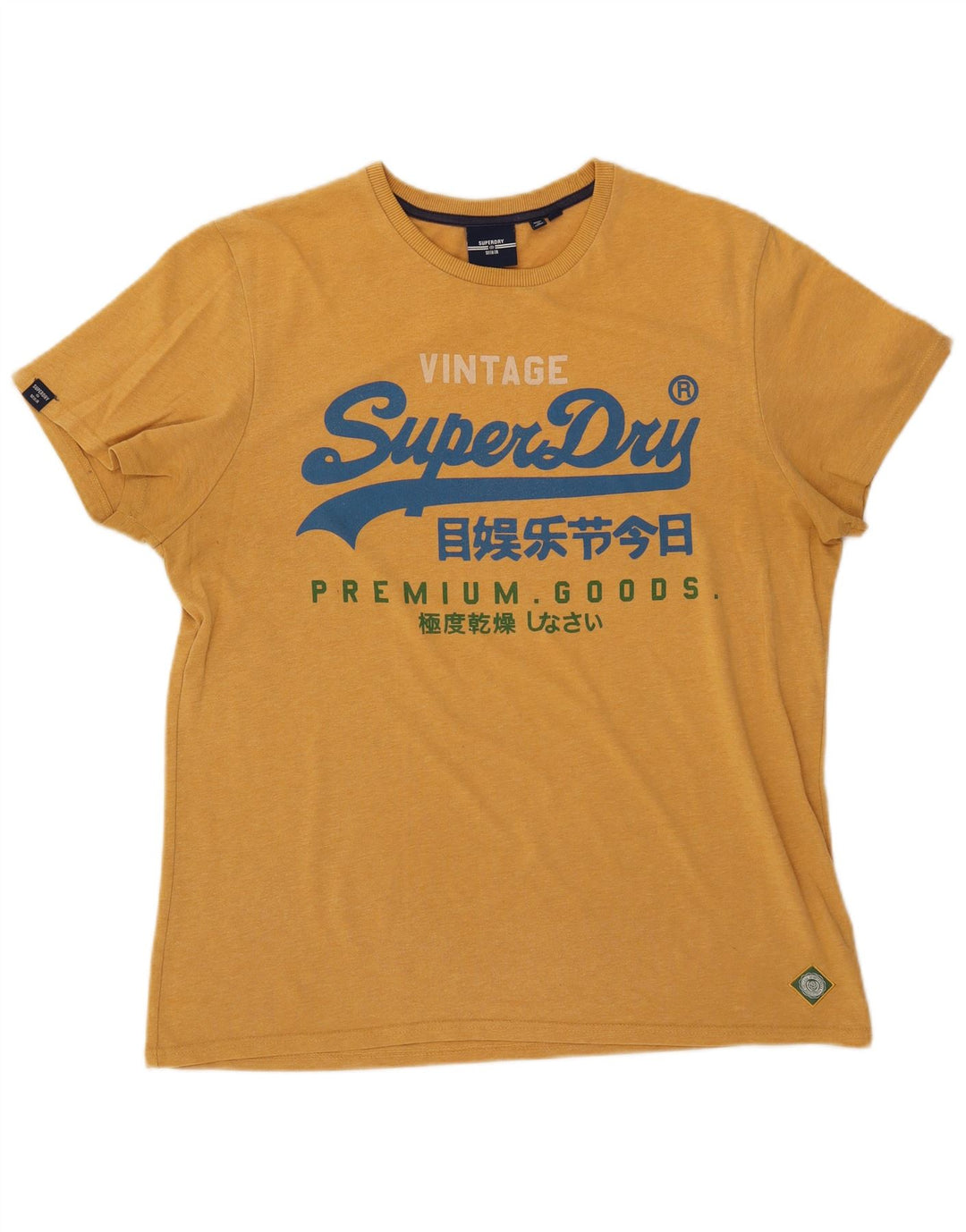 T-shirt grafica da uomo SUPERDRY Top 2XL cotone giallo