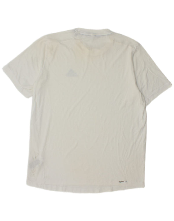 T-shirt Adidas Aeroready da uomo Top in poliestere bianco medio