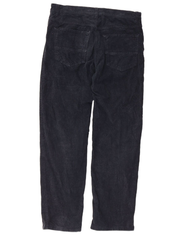 Pantaloni Trussardi Uomo Dritti in Velluto a Coste W34 L28 Blu Navy in Cotone