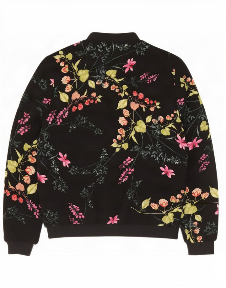 Giubbotto bomber oversize da donna Marks & Spencer UK 10 piccolo floreale nero