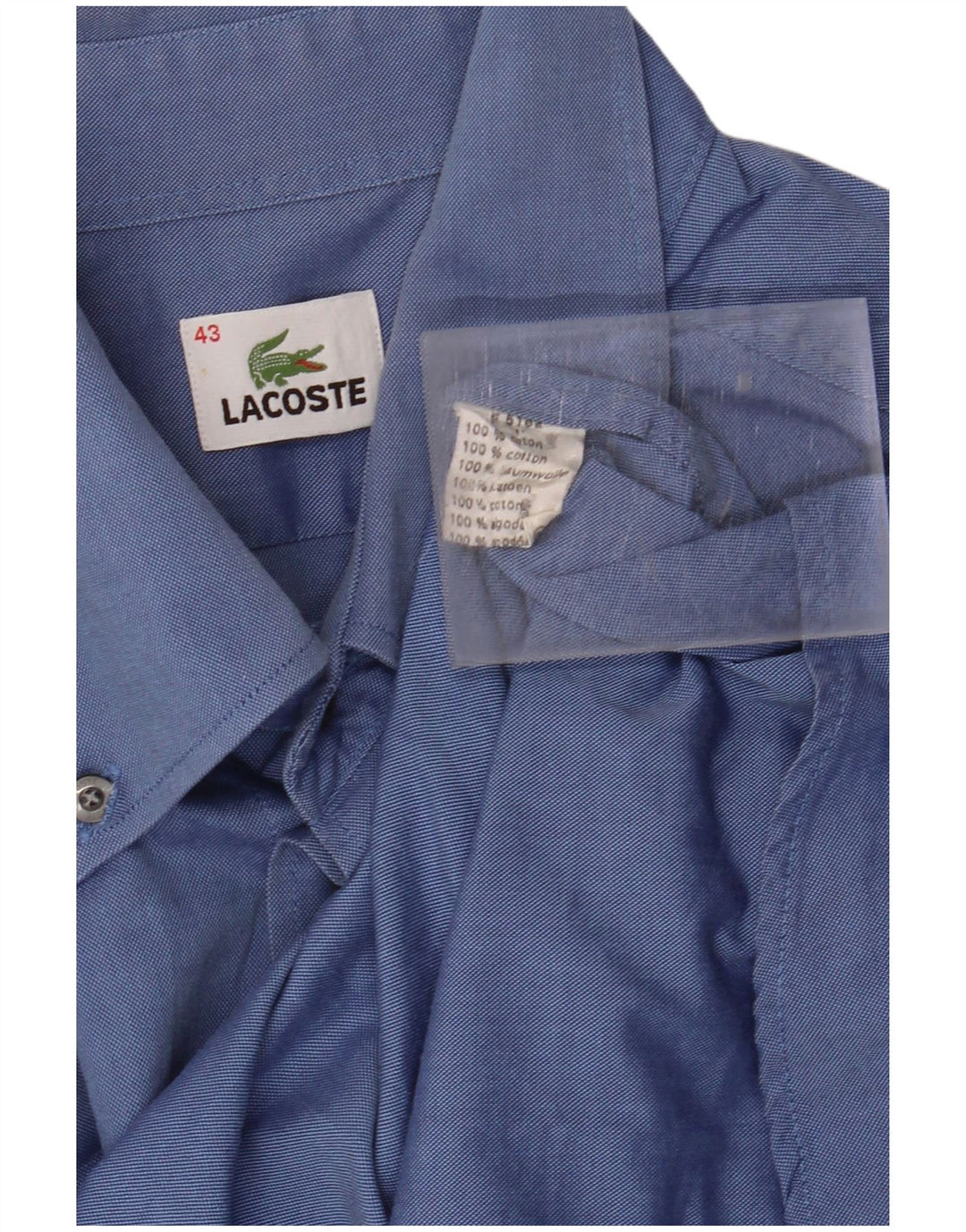 Camicia da uomo LACOSTE taglia 43 grande cotone blu