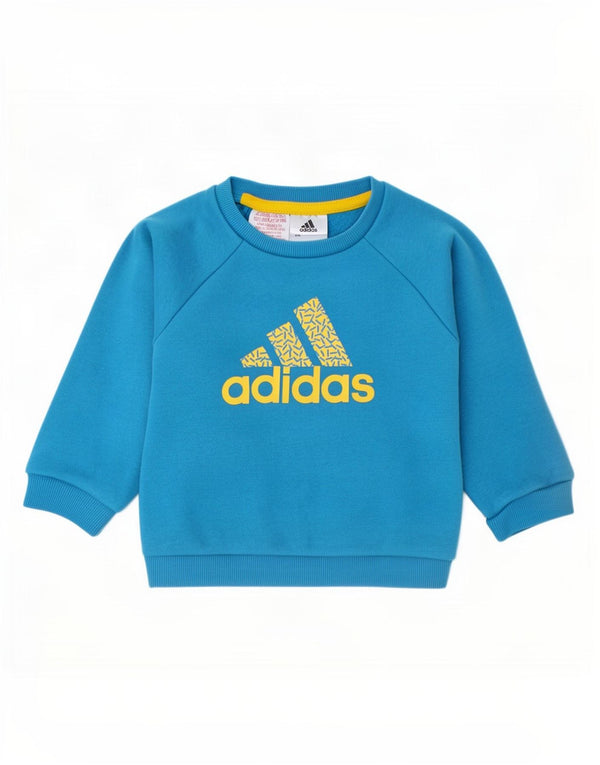 Adidas Baby Boys Graphic Sweatshirt Jumper 6-9 Months Blue Cotton