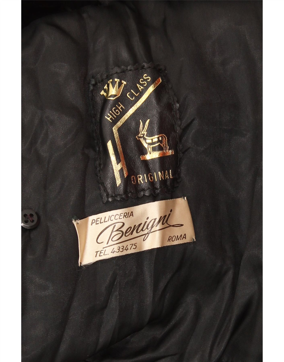 VINTAGE Mens Leather Coat UK 38 Medium Black Leather Vintage Vintage and Second-Hand Vintage from Messina Hembry 