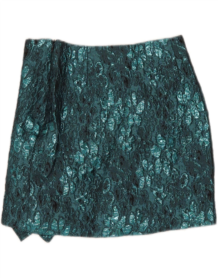 Minigonna da donna Zara XS W24 poliestere floreale blu