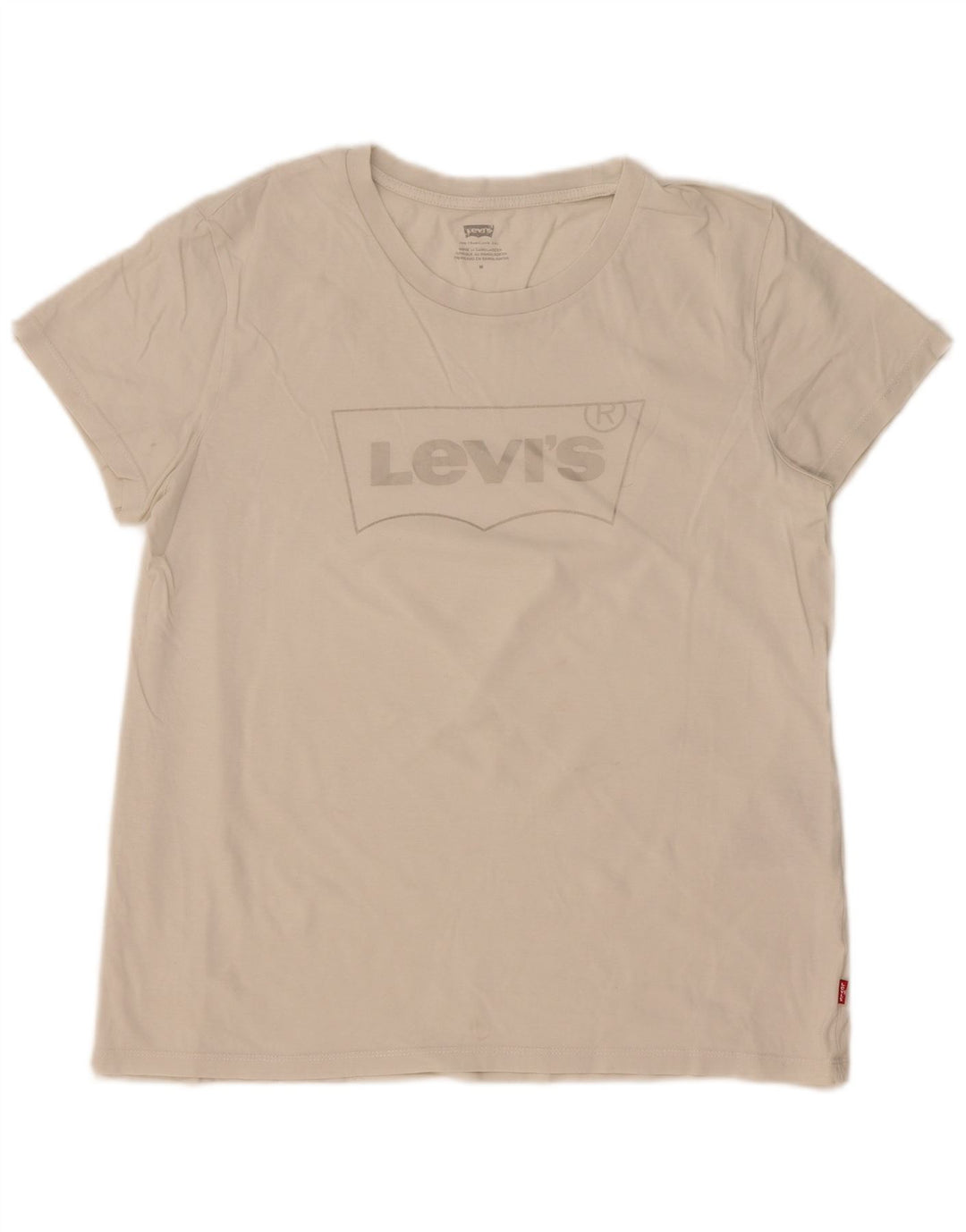 T-shirt grafica da donna Levi's Top UK 14 cotone bianco medio