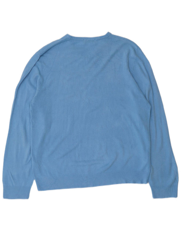 Maglione maglione con scollo a V blu Harbour da uomo Marks & Spencer XL acrilico