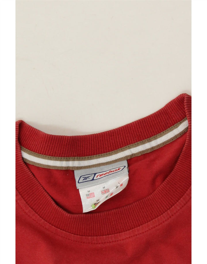 REEBOK Mens Graphic T-Shirt Top Medium Red Cotton Vintage Reebok and Second-Hand Reebok from Messina Hembry 