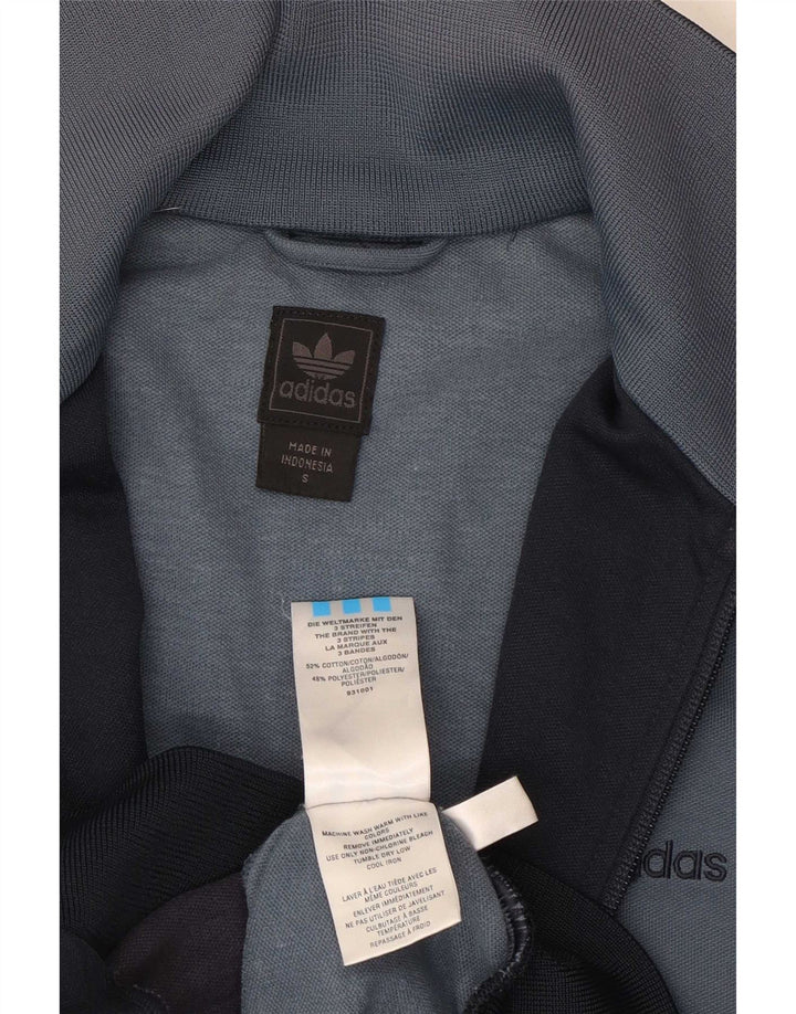 Giacca da ginnastica da uomo Adidas piccola in cotone color block blu navy