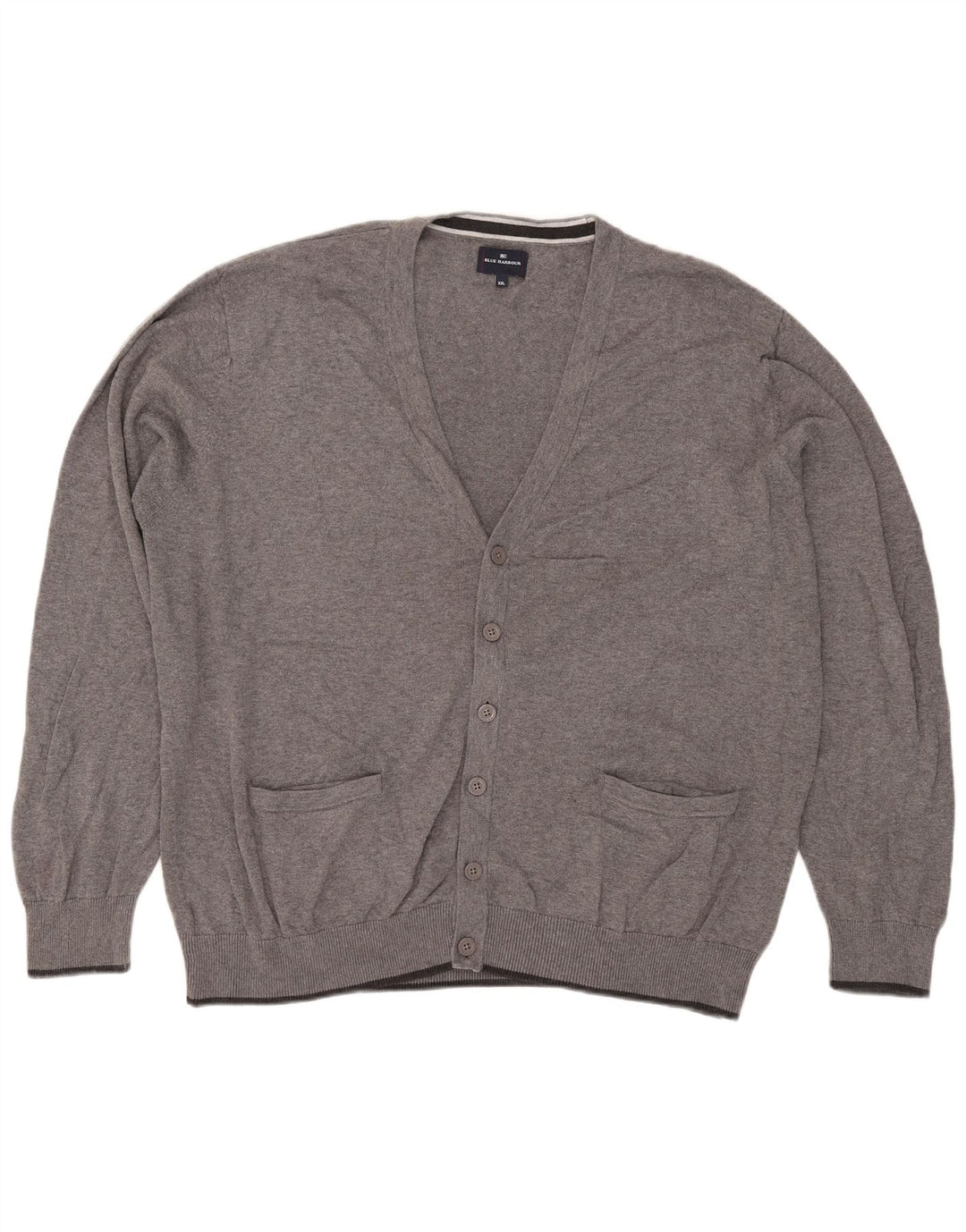 Maglione cardigan Harbour blu da uomo Marks & Spencer 2XL cotone screziato grigio