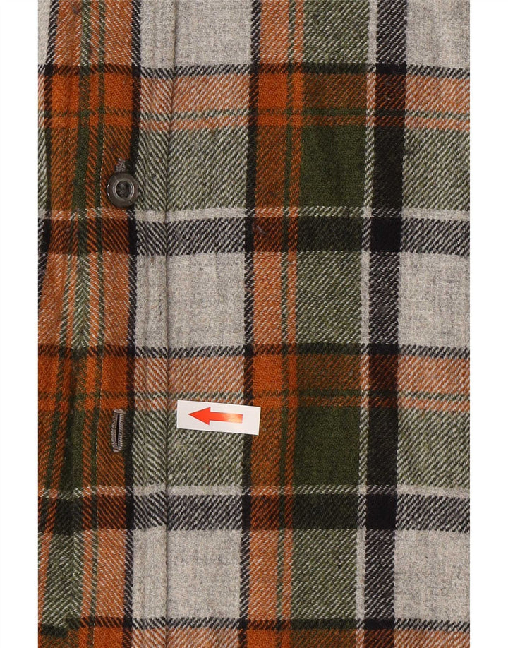 Camicia vintage da uomo in flanella grande scozzese multicolore
