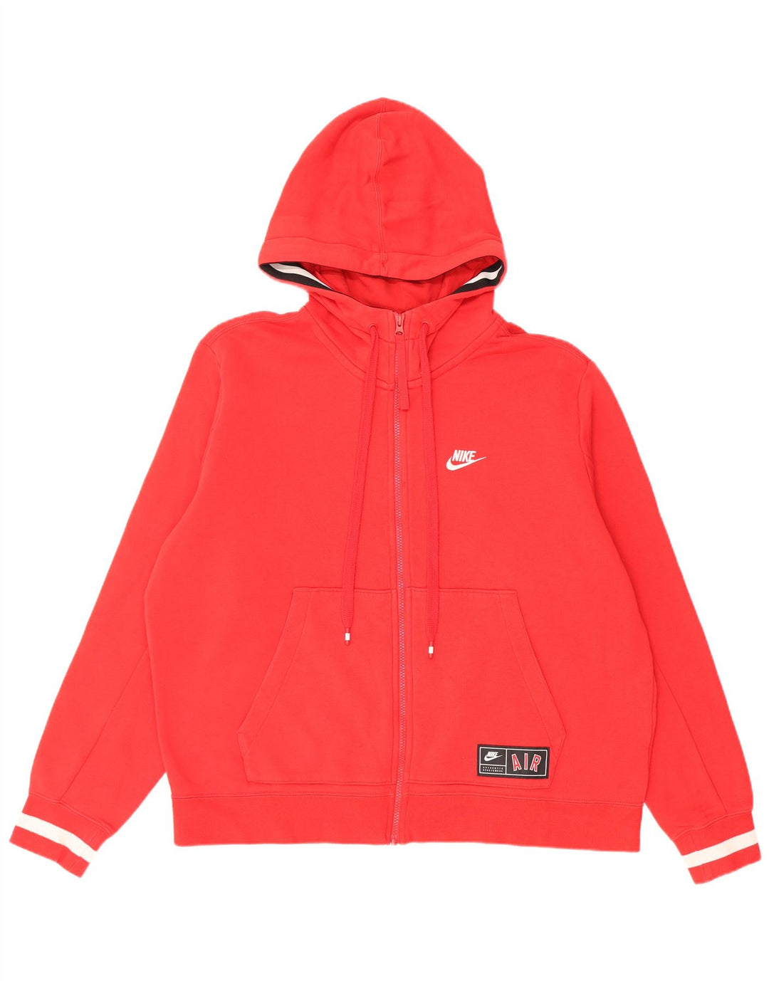 Felpa con cappuccio e zip grafica Nike da uomo, grande, in cotone rosso