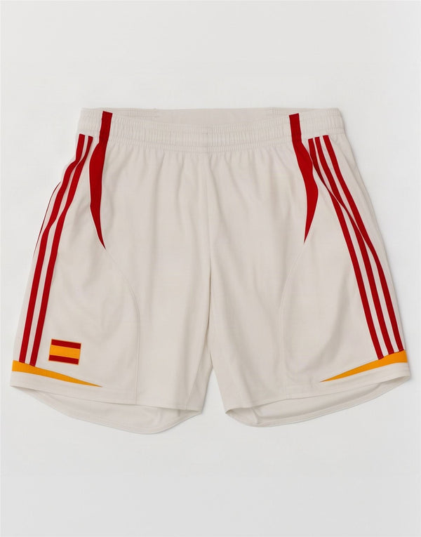 Pantaloncini sportivi Adidas da uomo XL in poliestere color block bianco