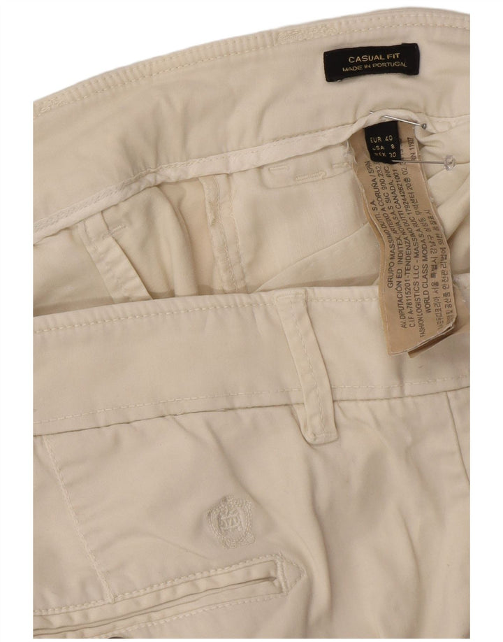 Pantaloni chino da donna Massimo Dutti EU 40 medio W30 L29 bianco sporco
