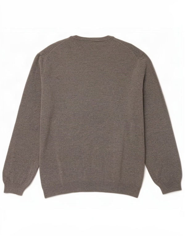 Timberland Mens Crew Neck Jumper Sweater 3XL Grey Flecked Merino Wool