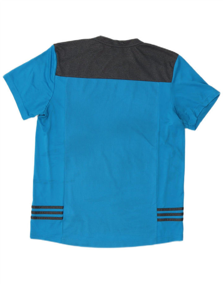 T-shirt da uomo Adidas Top Large blu in poliestere color block