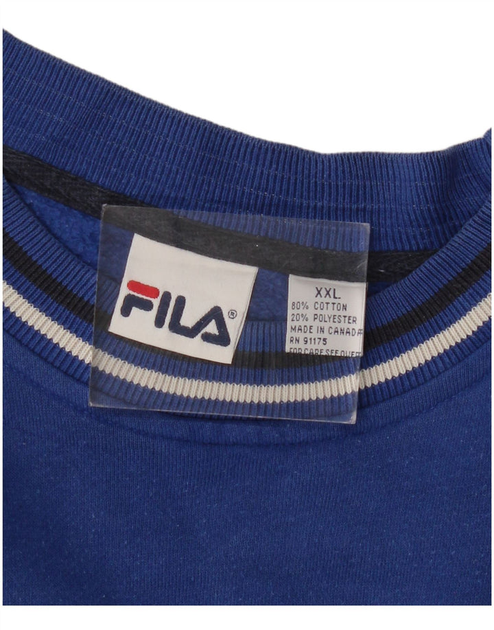 Felpa grafica da uomo FILA Maglione 2XL Cotone blu