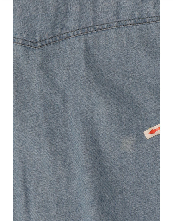 ARIZONA Camicia di jeans a maniche corte da uomo grande blu