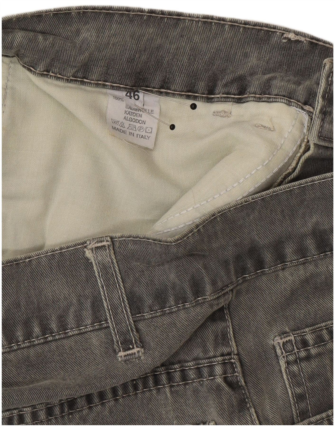 Jeans affusolati da uomo James Dillon IT 46 Small W30 L30 Cotone grigio