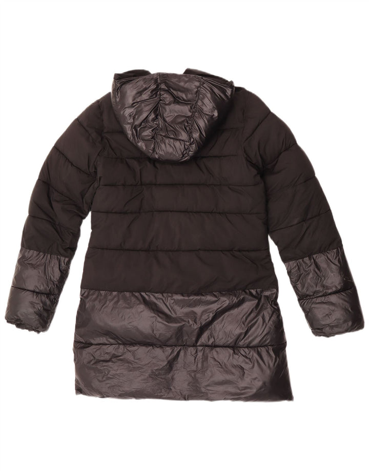 Cappotto imbottito con cappuccio per ragazze CHAMPION 11-12 anni, grande, in poliestere nero
