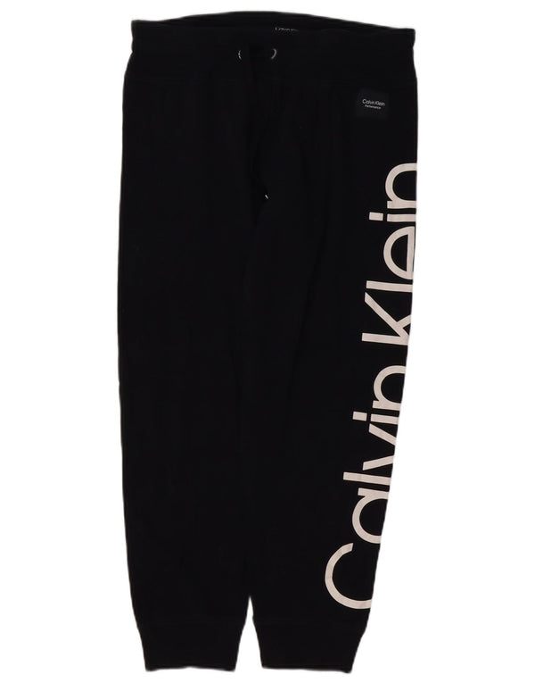 CALVIN KLEIN Pantaloni da tuta con grafica da donna Joggers UK 14 Medium Nero